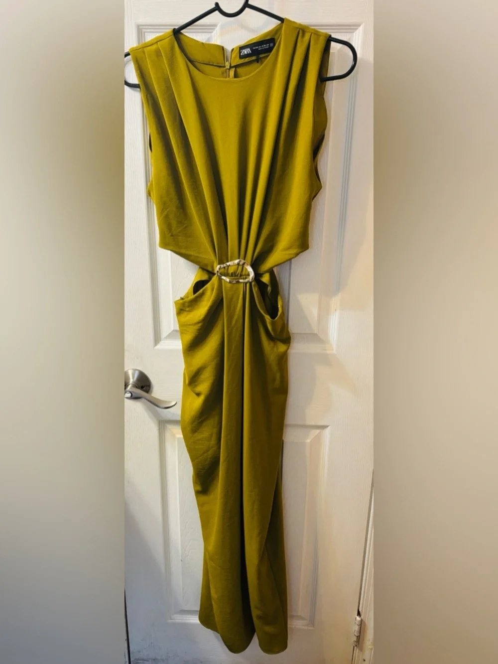 Zara Olive Cutout Maxi Dress with Ring Detail - Picture 4 of 7